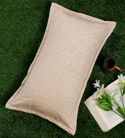 Grey Self Design Rectangle Shaped Pillow Cover