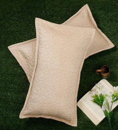 Grey Self Design Rectangle Shaped Pillow Cover