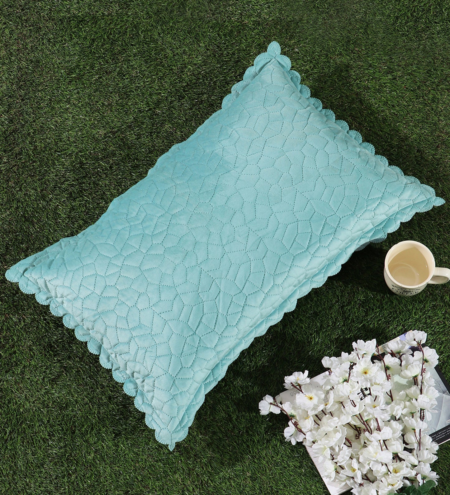 Self Designed cut edged velvet pillow covers