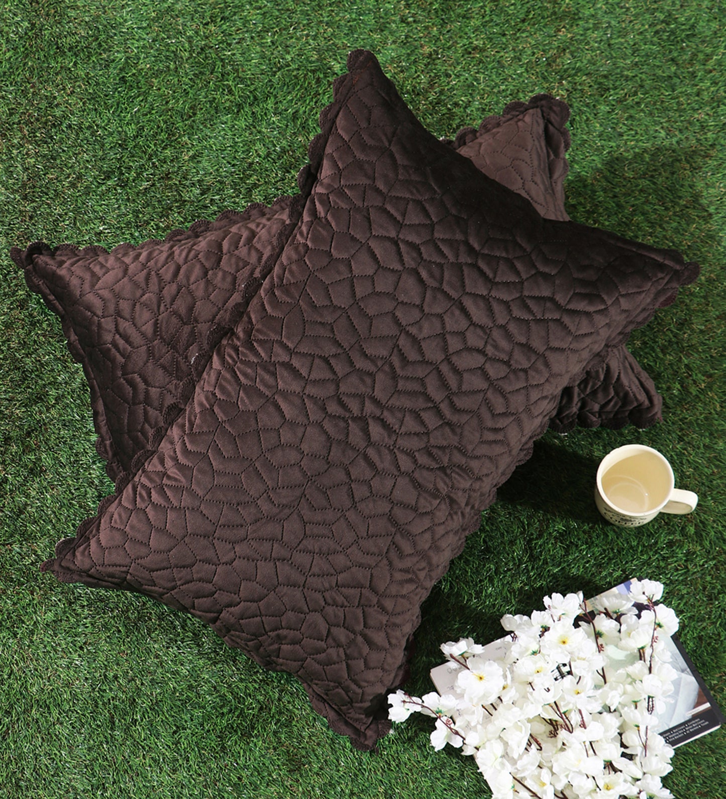 Self Designed cut edged velvet pillow covers