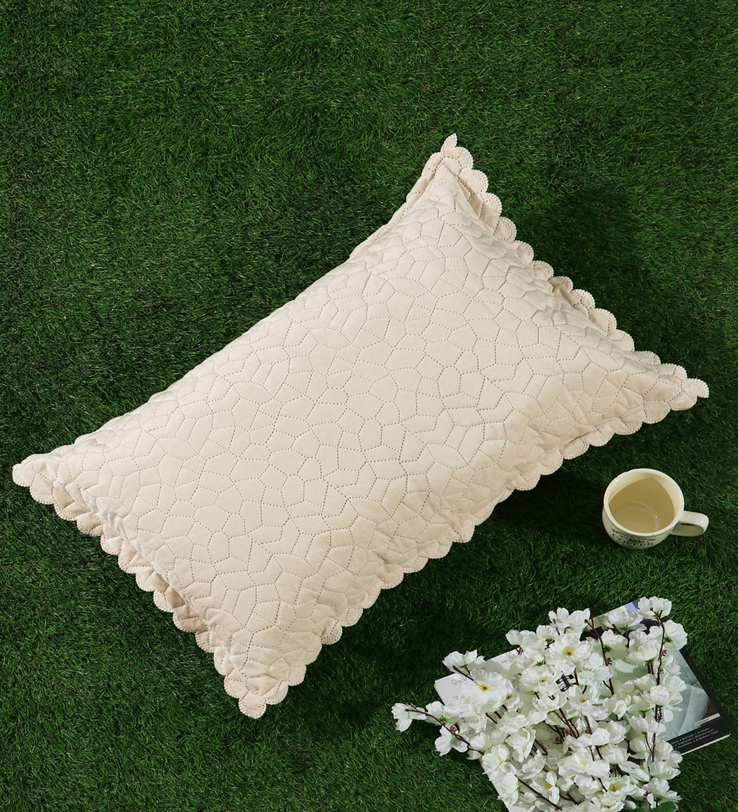 Self Designed cut edged velvet pillow covers