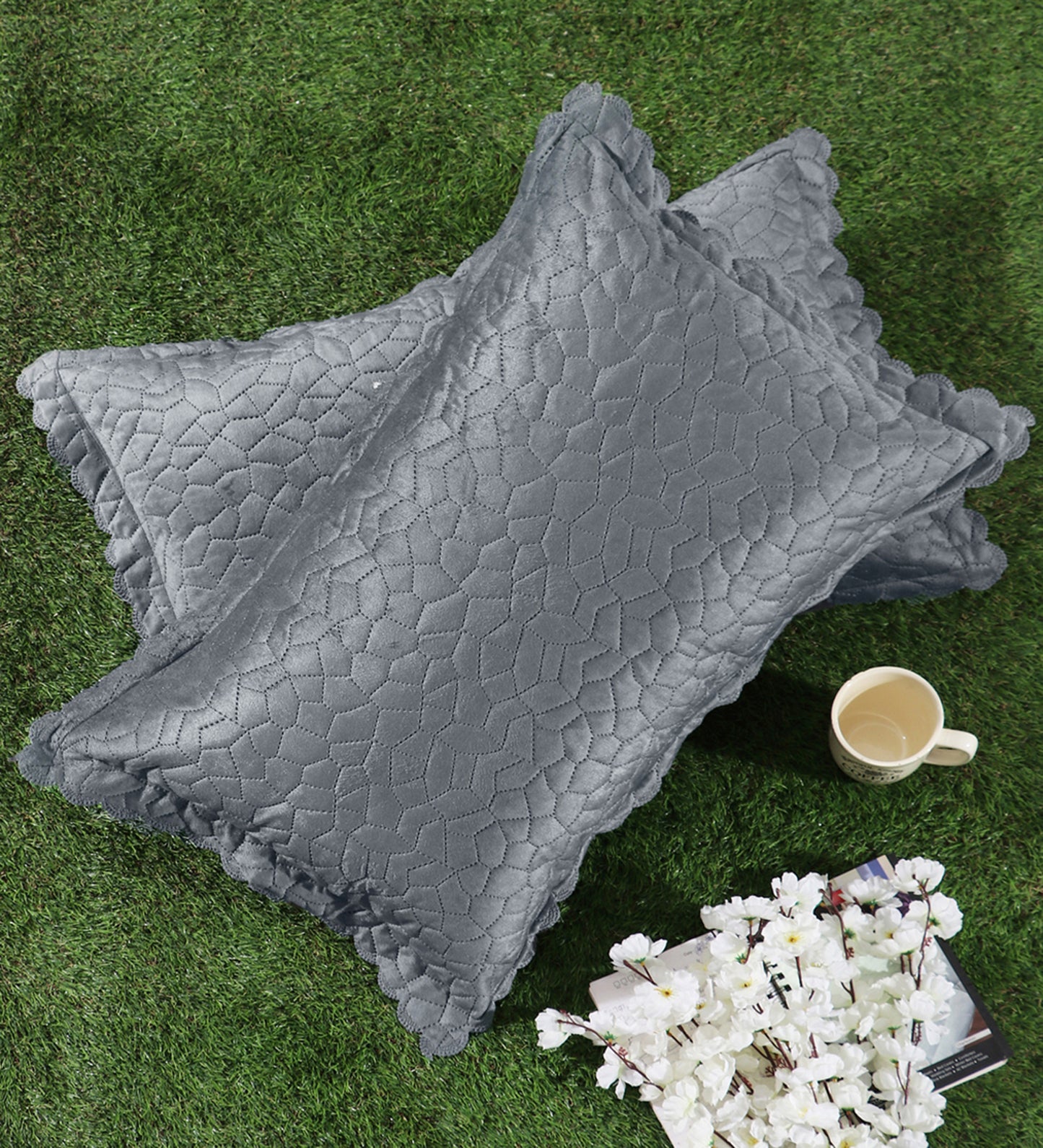 Self Designed cut edged velvet pillow covers