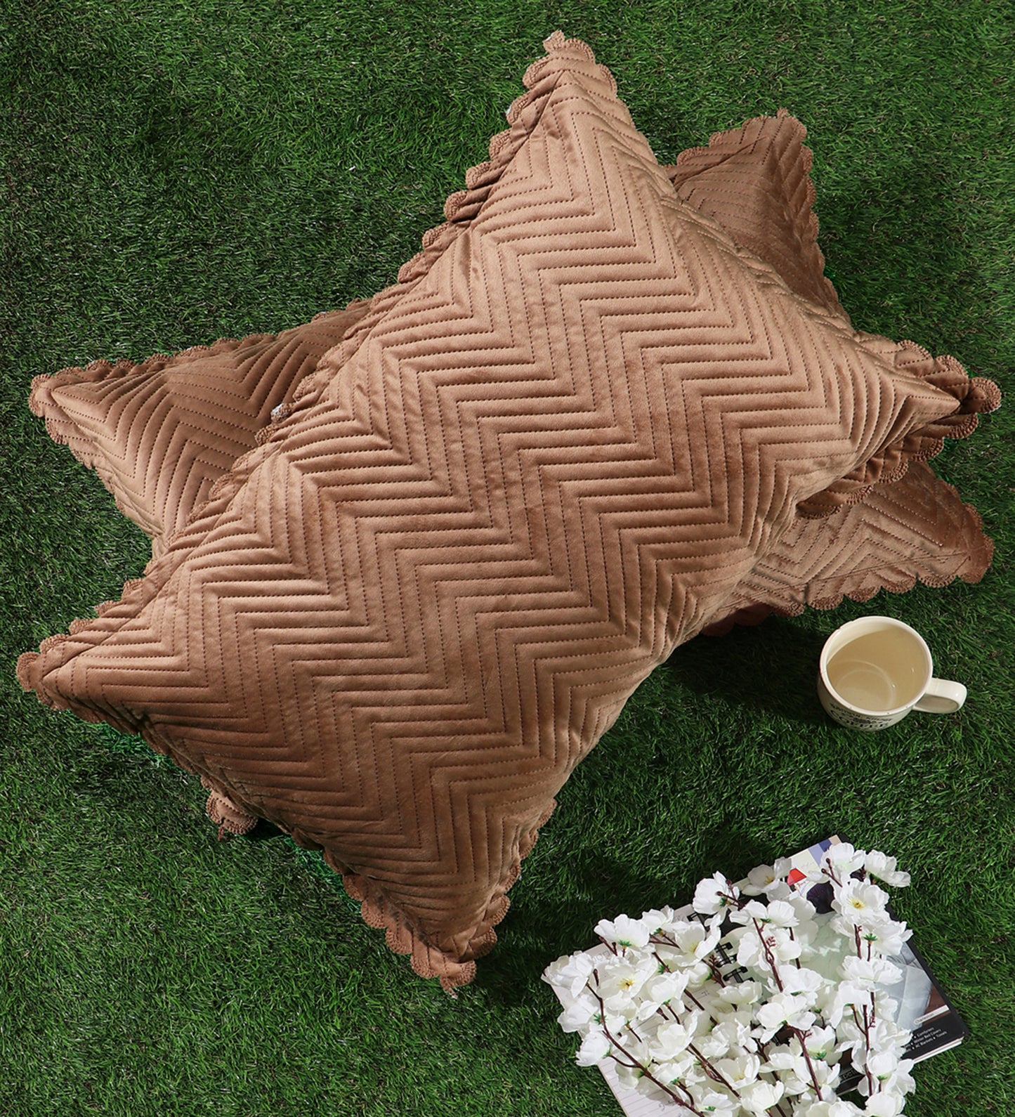 Brown Velvet Rectangle Pillow Cover