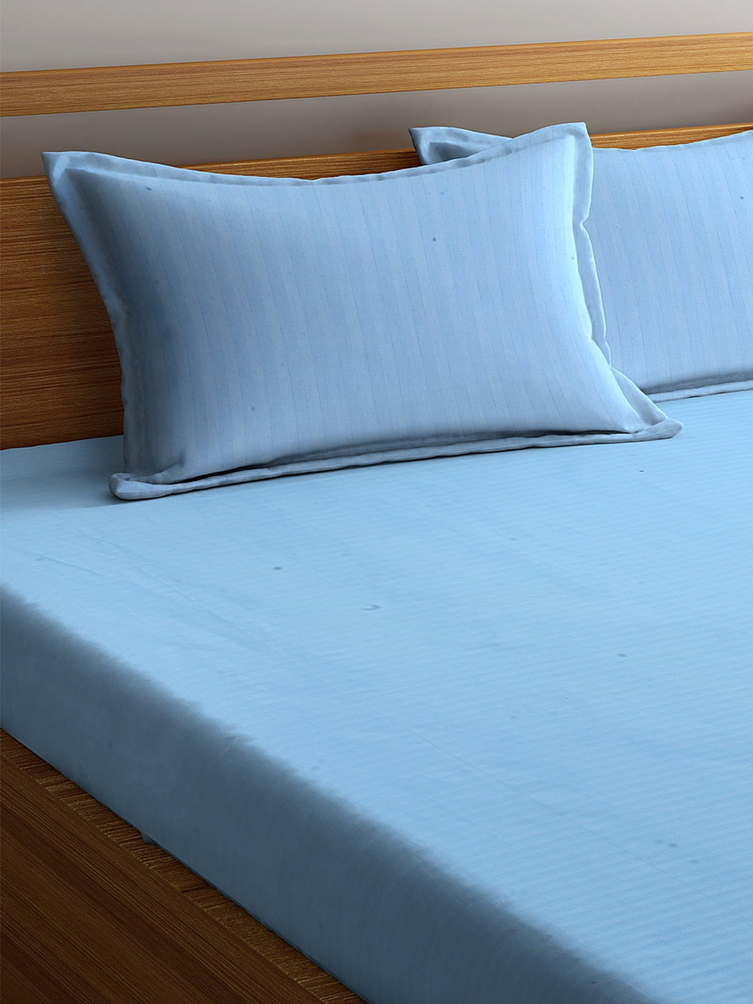 Satin Cotton Striped Premium Bedsheet with  Pillow Covers
