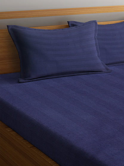 Satin Cotton Striped Premium Bedsheet with  Pillow Covers