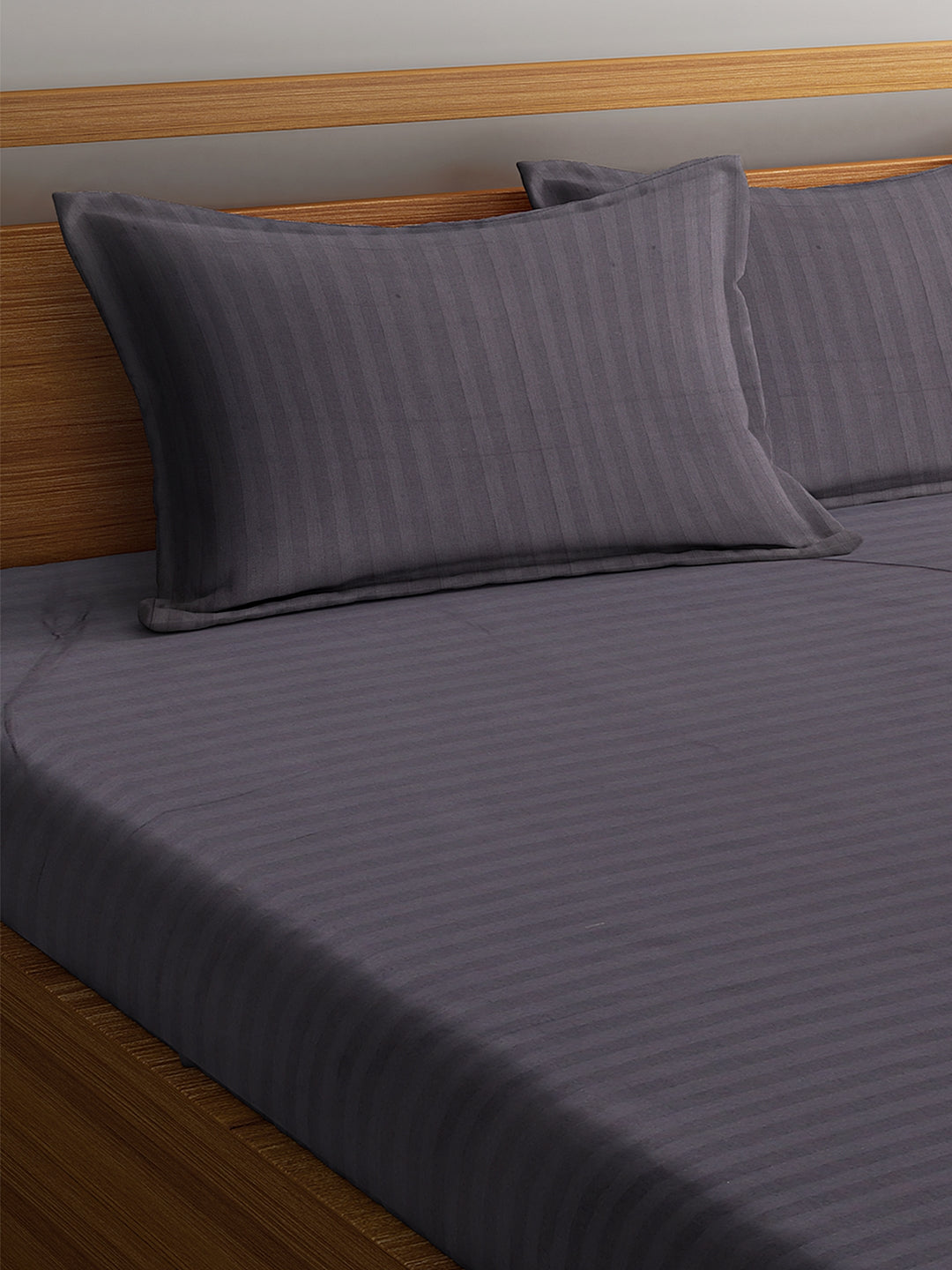 Satin Cotton Striped Premium Bedsheet with  Pillow Covers