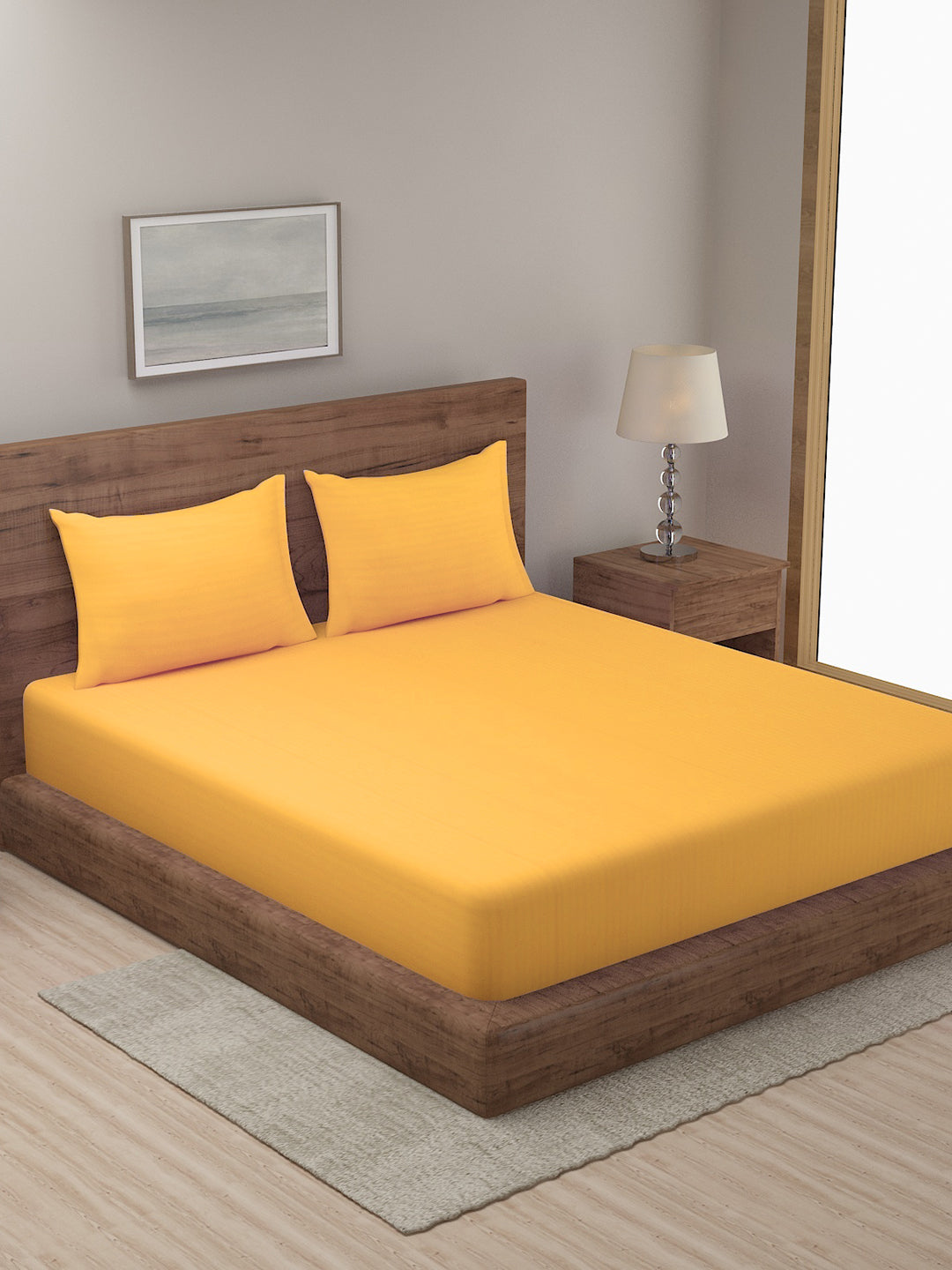 Satin Cotton Striped Premium Bedsheet with  Pillow Covers