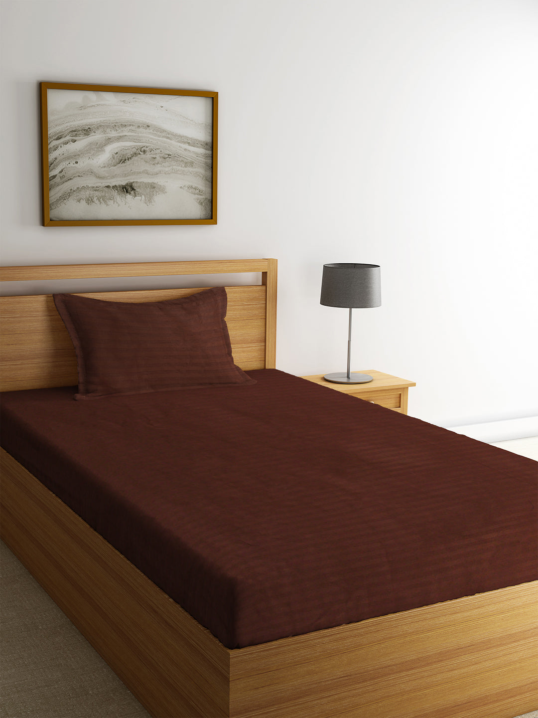 Satin Cotton Striped Premium Bedsheet with  Pillow Covers
