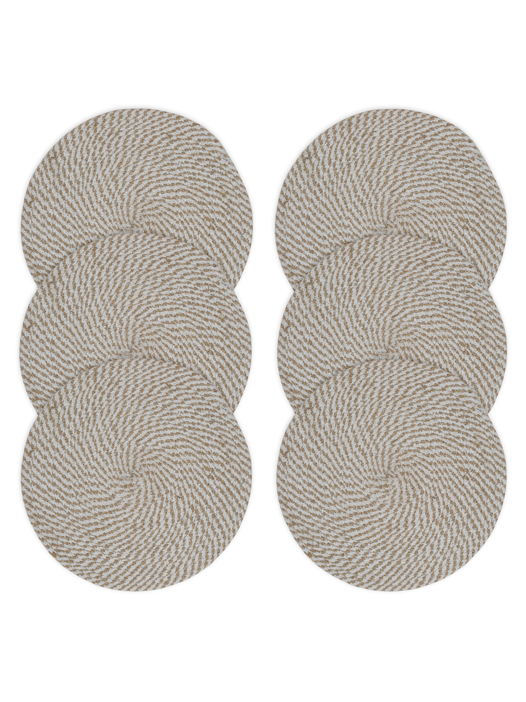 Handcrafted Jute Cotton Table PlaceMats with Self Print Design