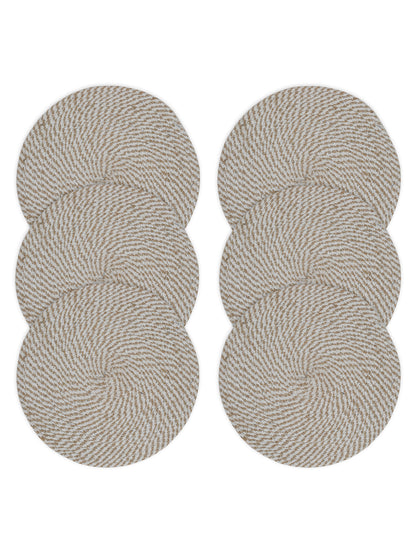 Handcrafted Jute Cotton Table PlaceMats with Self Print Design