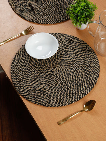Handcrafted Jute Cotton Table PlaceMats with Self Print Design