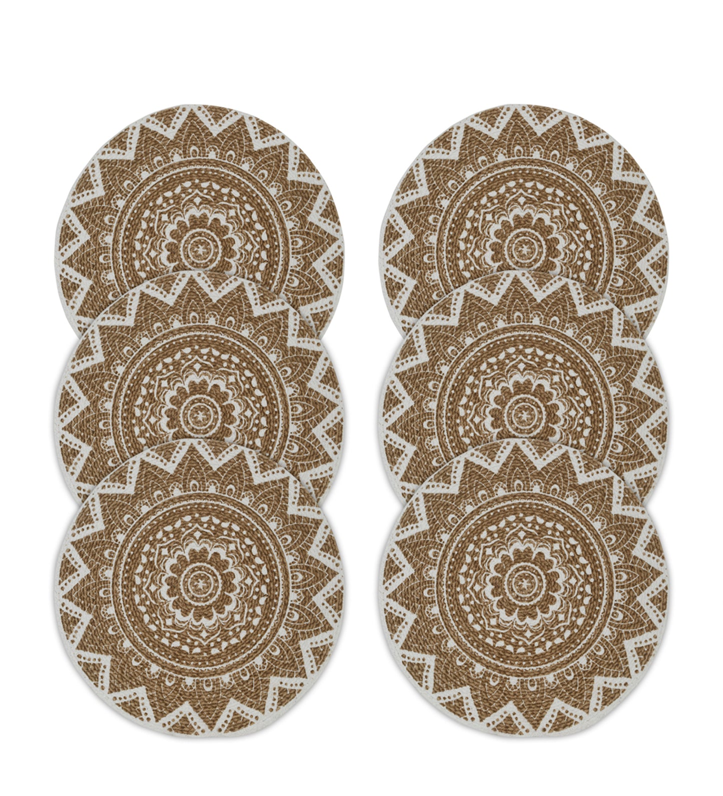 Handcrafted Jute Cotton Table PlaceMats with Self Print Design