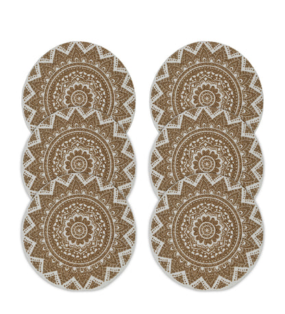 Handcrafted Jute Cotton Table PlaceMats with Self Print Design