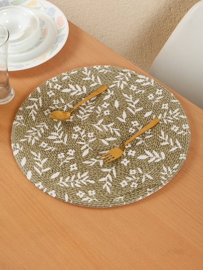 Handcrafted Jute Cotton Table PlaceMats with Self Print Design