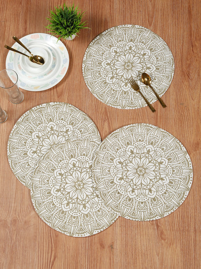 Handcrafted Jute Cotton Table PlaceMats with Self Print Design