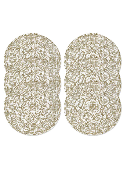 Handcrafted Jute Cotton Table PlaceMats with Self Print Design