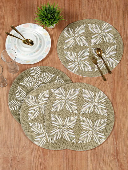 Handcrafted Jute Cotton Table PlaceMats with Self Print Design