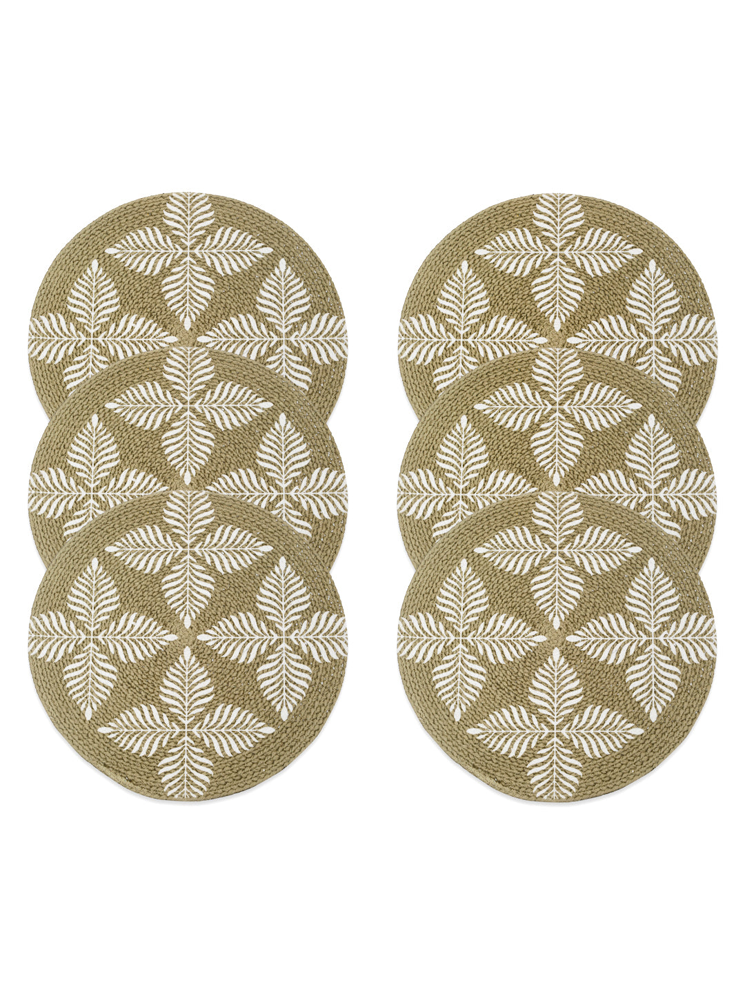 Handcrafted Jute Cotton Table PlaceMats with Self Print Design