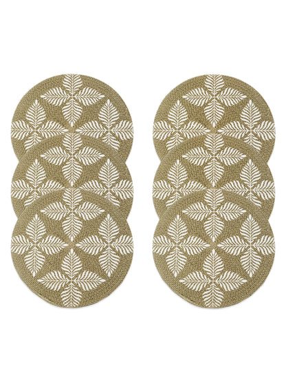 Handcrafted Jute Cotton Table PlaceMats with Self Print Design