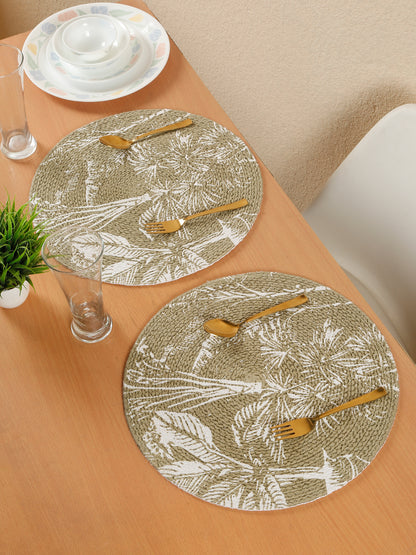 Handcrafted Jute Cotton Table PlaceMats with Self Print Design