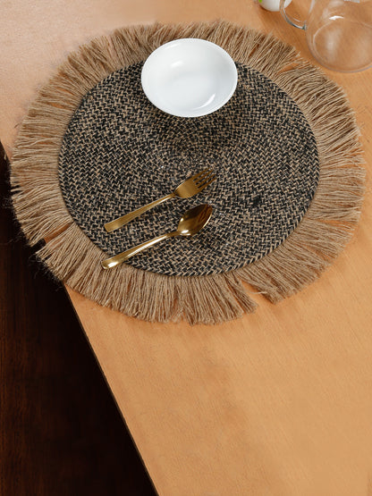 Handcrafted Jute Cotton Table PlaceMats with Self Print Design