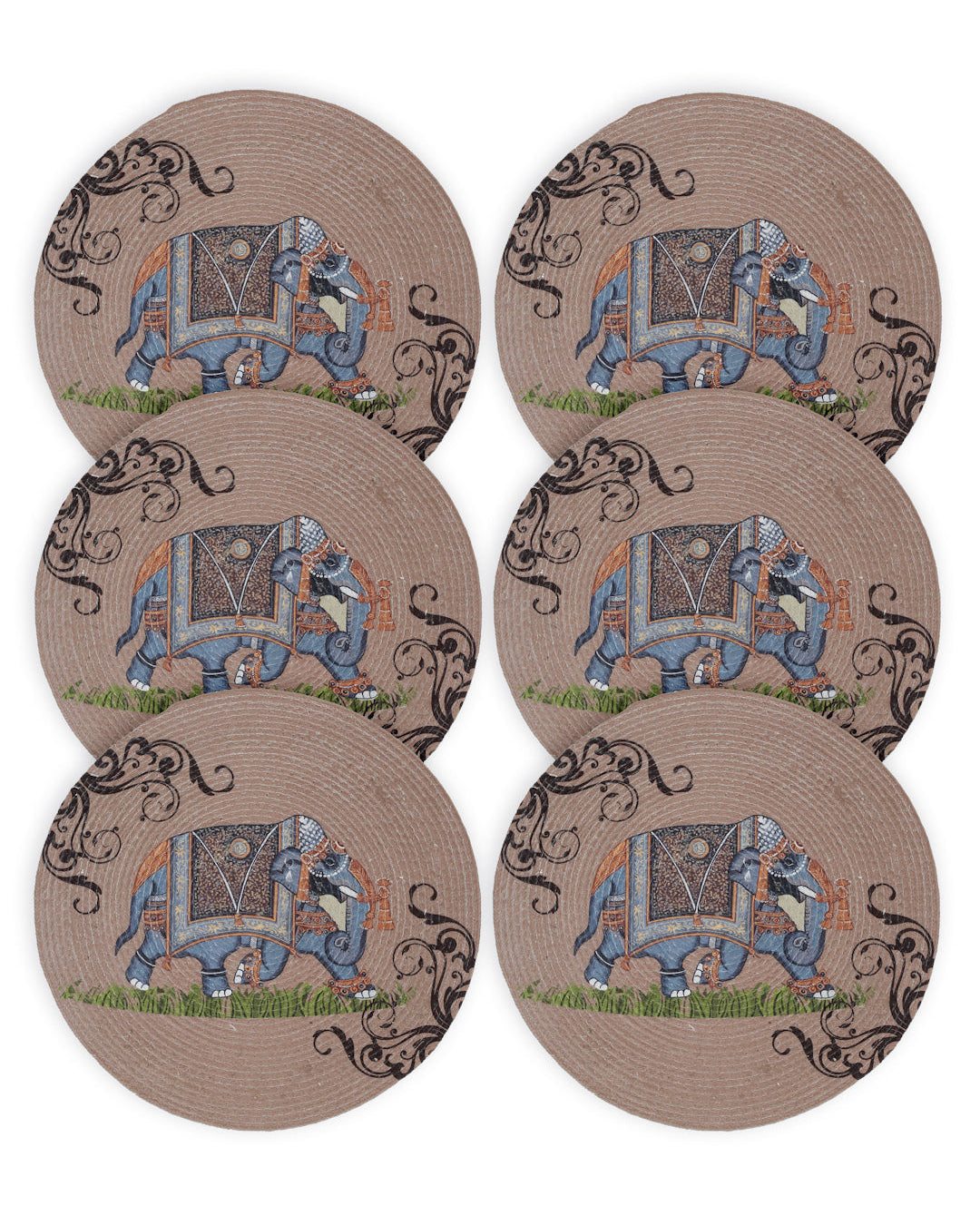 6 Pieces Printed Pure Cotton Table Placemats