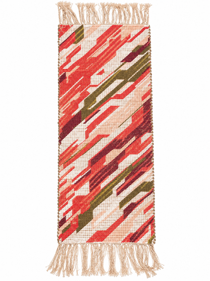 Chenille Natural Jute Digital Printed Hand-Knotted Washable Foldable Dining Table Runner – 40 x 15 Inch