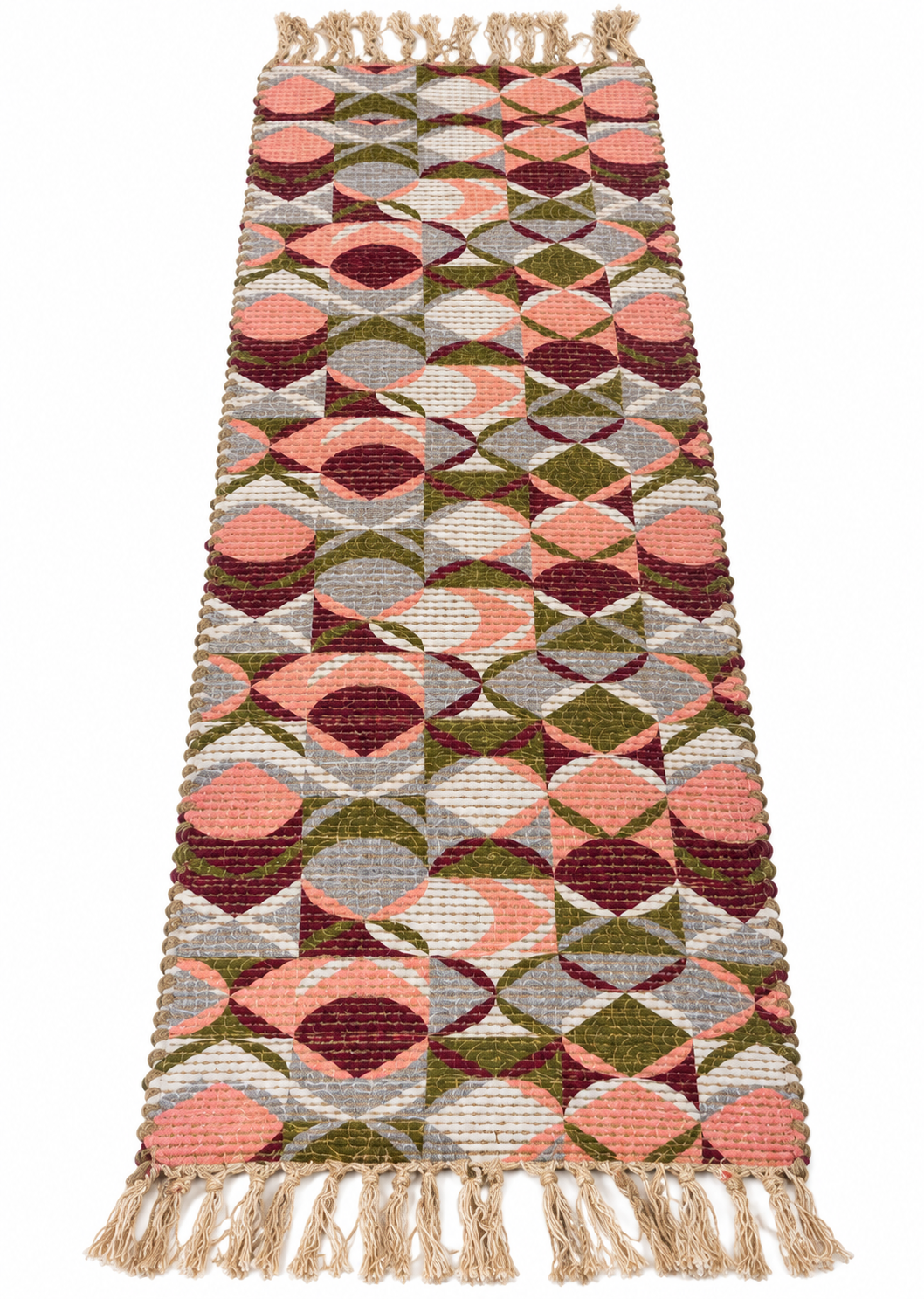 Chenille Natural Jute Digital Printed Hand-Knotted Washable Foldable Dining Table Runner – 40 x 15 Inch