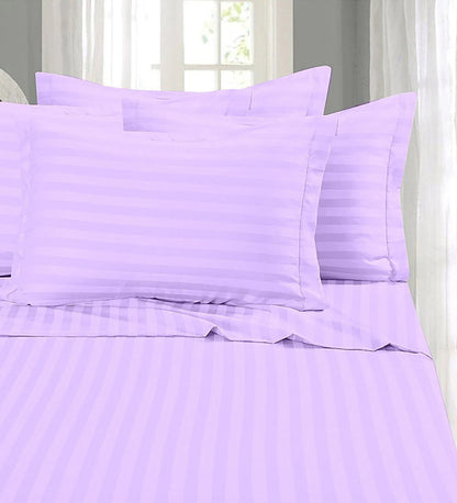 Satin Cotton Striped Premium Bedsheet with  Pillow Covers