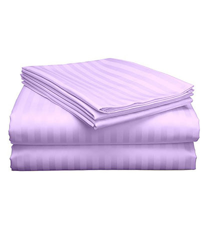 Satin Cotton Striped Premium Bedsheet with  Pillow Covers