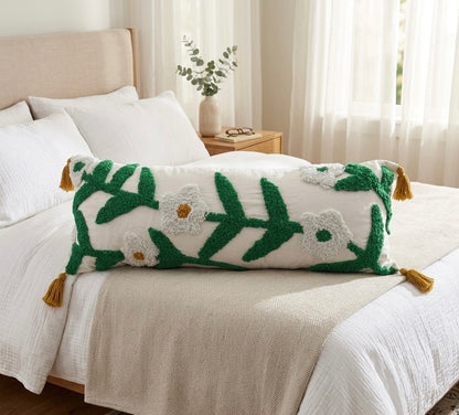 Pure cotton hand crafted long pillow ( Lumber Cushion ) with filler 14 x 36 inch