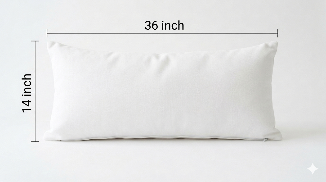 Pure cotton hand crafted long pillow ( Lumber Cushion ) with filler 14 x 36 inch