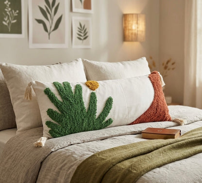 Pure cotton hand crafted long pillow ( Lumber Cushion ) with filler 14 x 36 inch