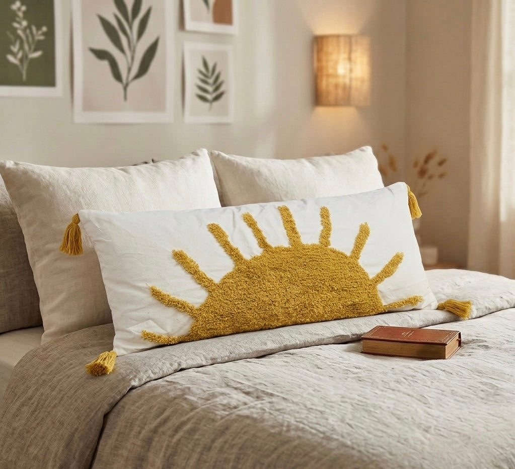 Pure cotton hand crafted long pillow ( Lumber Cushion ) with filler 14 x 36 inch