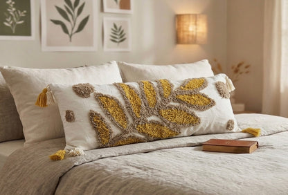 Pure cotton hand crafted long pillow ( Lumber Cushion ) with filler 14 x 36 inch
