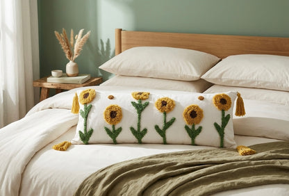 Pure cotton hand crafted long pillow ( Lumber Cushion ) with filler 14 x 36 inch