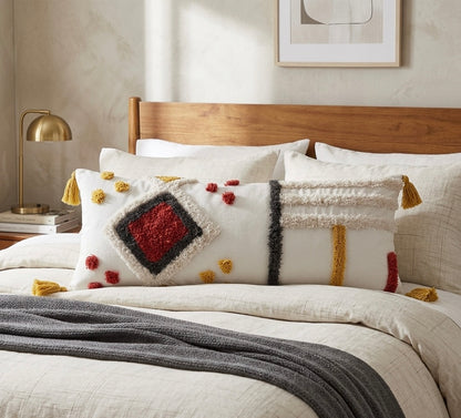 Pure cotton hand crafted long pillow ( Lumber Cushion ) with filler 14 x 36 inch