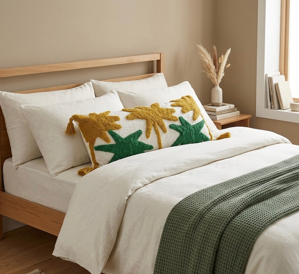 Pure cotton hand crafted long pillow ( Lumber Cushion ) with filler 14 x 36 inch