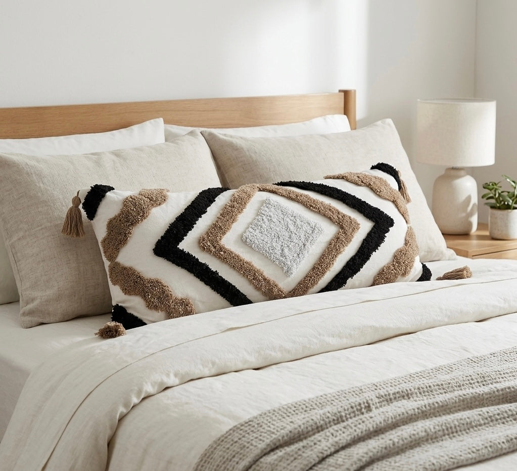 Pure cotton hand crafted long pillow ( Lumber Cushion ) with filler 14 x 36 inch