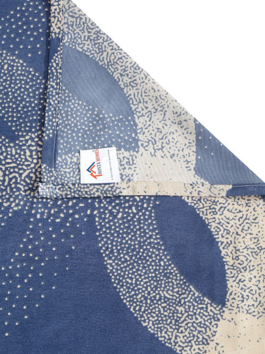 Blue Geometric Cotton 280 TC Queen Fine Bedsheet with 2 Pillow Covers-90 x 100 inches