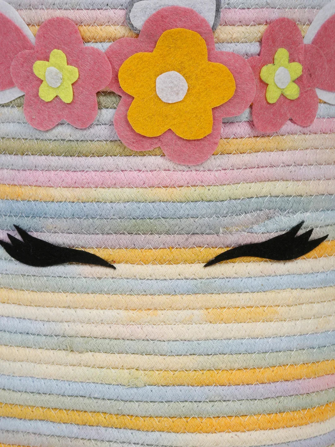 Jute cotton unicorn storage hamper with cover