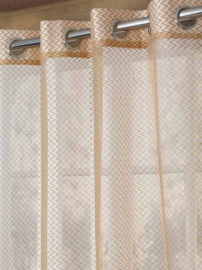 Self Designed Zig Zag Pattern Sheer Curtains ( pack of 1 )