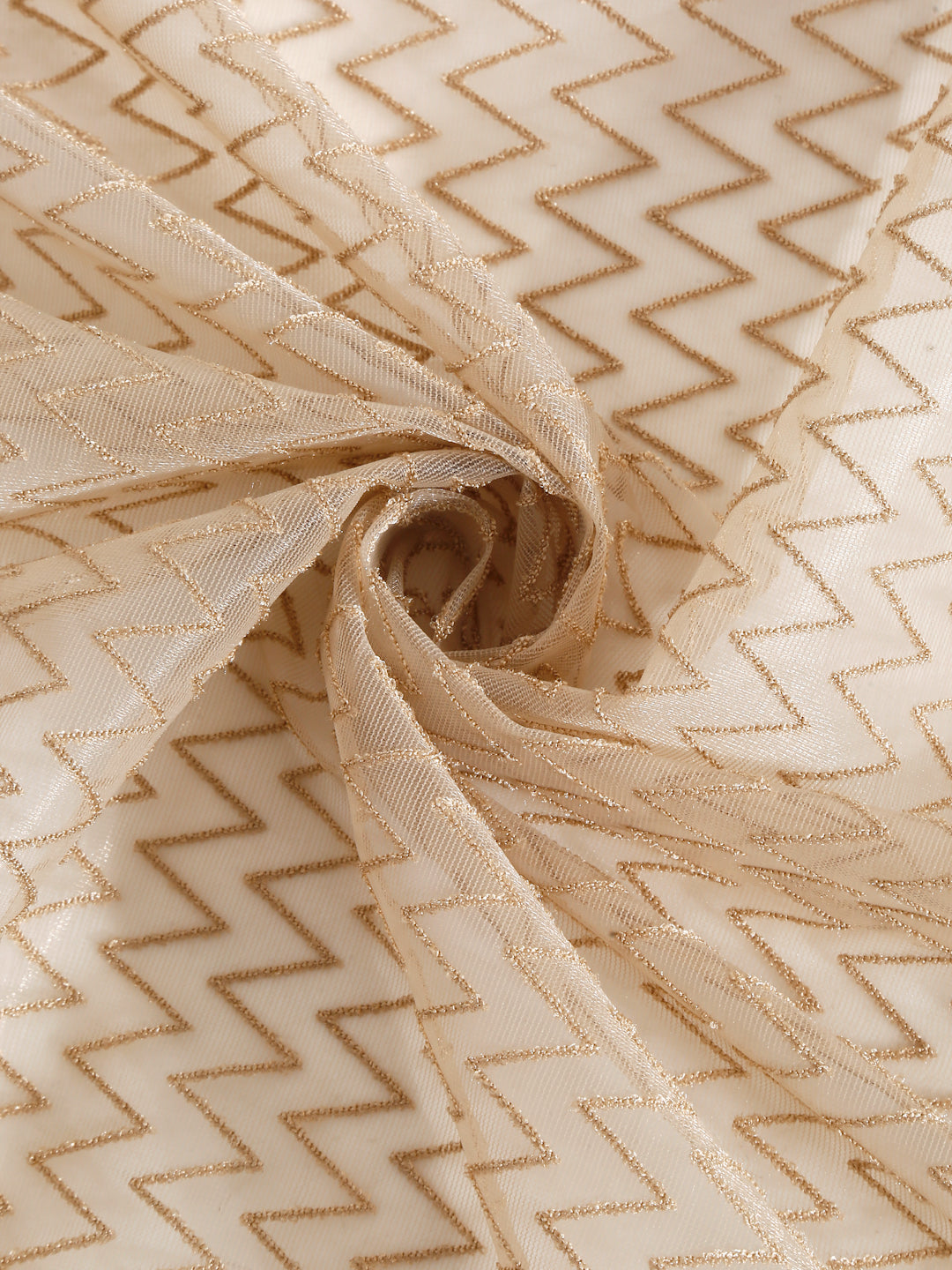 Self Designed Zig Zag Pattern Sheer Curtains ( pack of 1 )