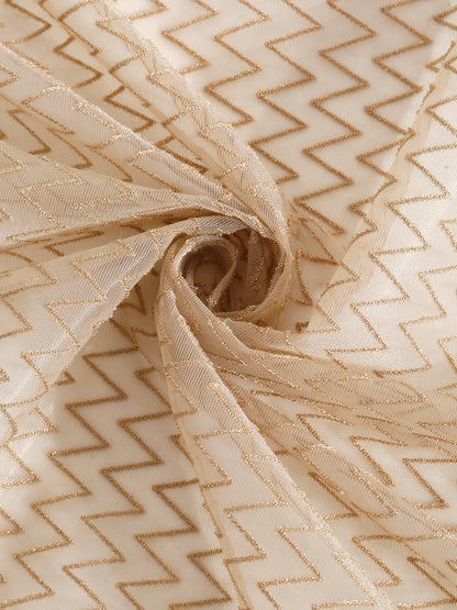 Self Designed Zig Zag Pattern Sheer Curtains ( pack of 1 )