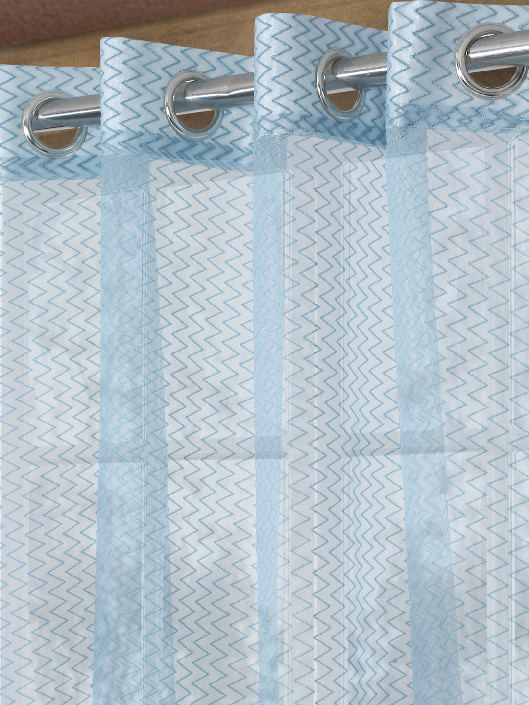 Self Designed Zig Zag Pattern Sheer Curtains ( pack of 1 )