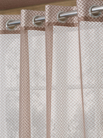 Self Designed Zig Zag Pattern Sheer Curtains ( pack of 1 )