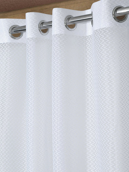 Self Designed Zig Zag Pattern Sheer Curtains ( pack of 1 )
