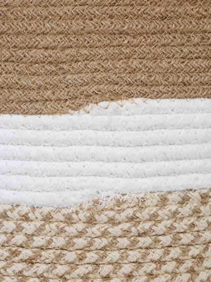 Minimalist laundry bin with neutral tones