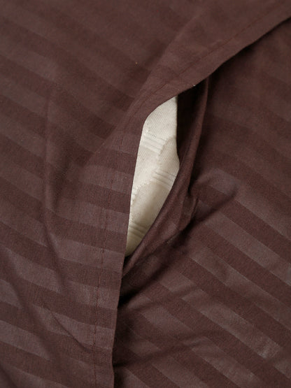 Striped Cotton Pillow Covers with Zip Closure (2 Pcs)