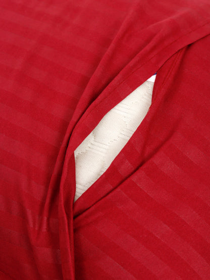 Striped Cotton Pillow Covers with Zip Closure (2 Pcs)